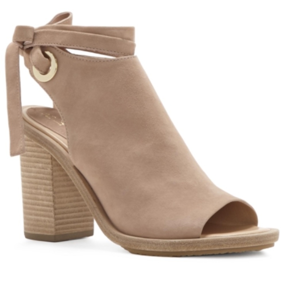 VC John Camuto Suede Open Toed Stacked Mule - Picture 7 of 8